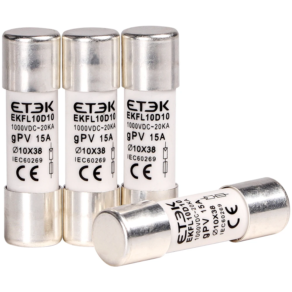 ETEK  15A Fuse 10*38mm DC type  link with TUV CE certificates solar fuse link