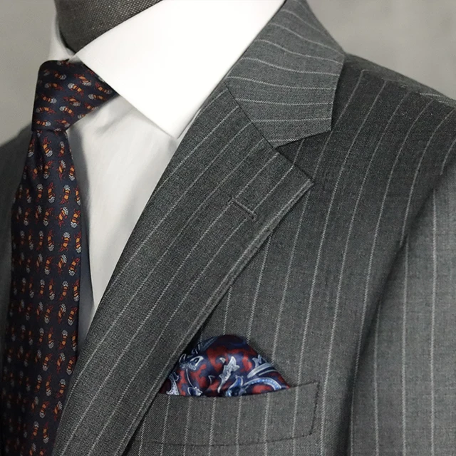 MTM Tailor Custom British Style Suit Bespoke  Striped Business Mens Suit 100% Wool For Tailor Shop 2 Piece Set