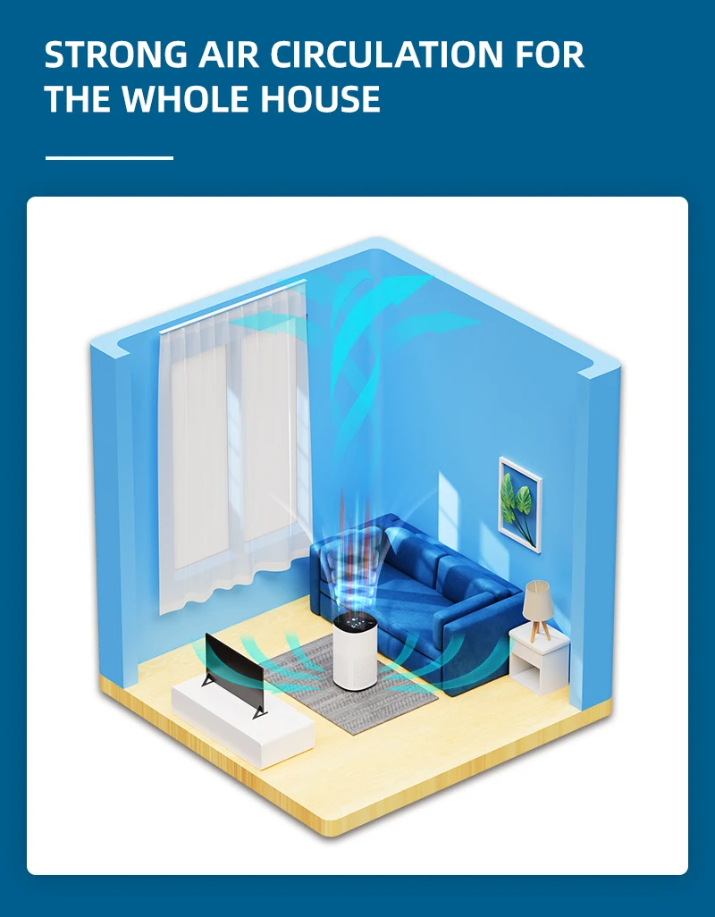 Standard good price portable air freshener For bedroom and office smart fan Air Purifier Home