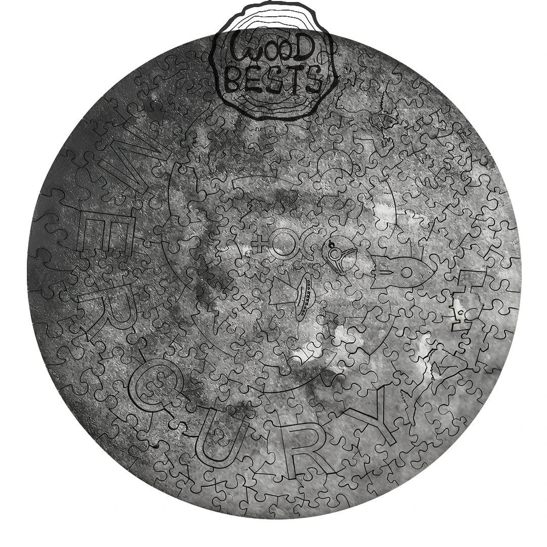 WOODBESTS MERCURY unique shape jigsaw puzzles wooden solar system a4 puzzle