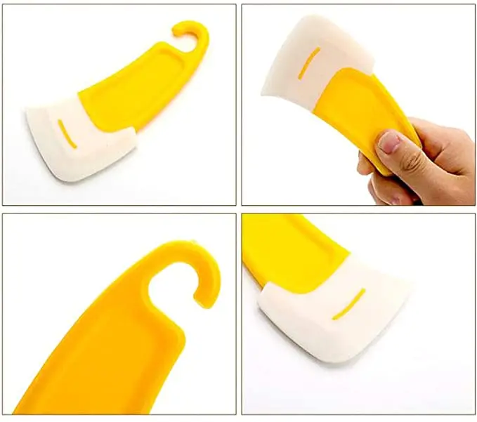 Kitchen Supplies Durable Silicone Edged Table Dish Squeegee Cleaner Pots Pans Bowl Leftovers Food Cleaning Scraper