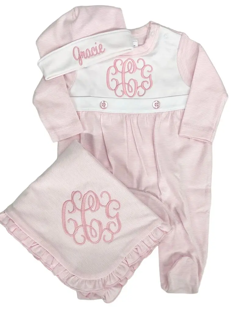 Newborn Baby 100% Combed Clothes Organic Cotton Baby Romper Hat Set  Infant Baby Envelope Collar Footed Coming Home Outfit