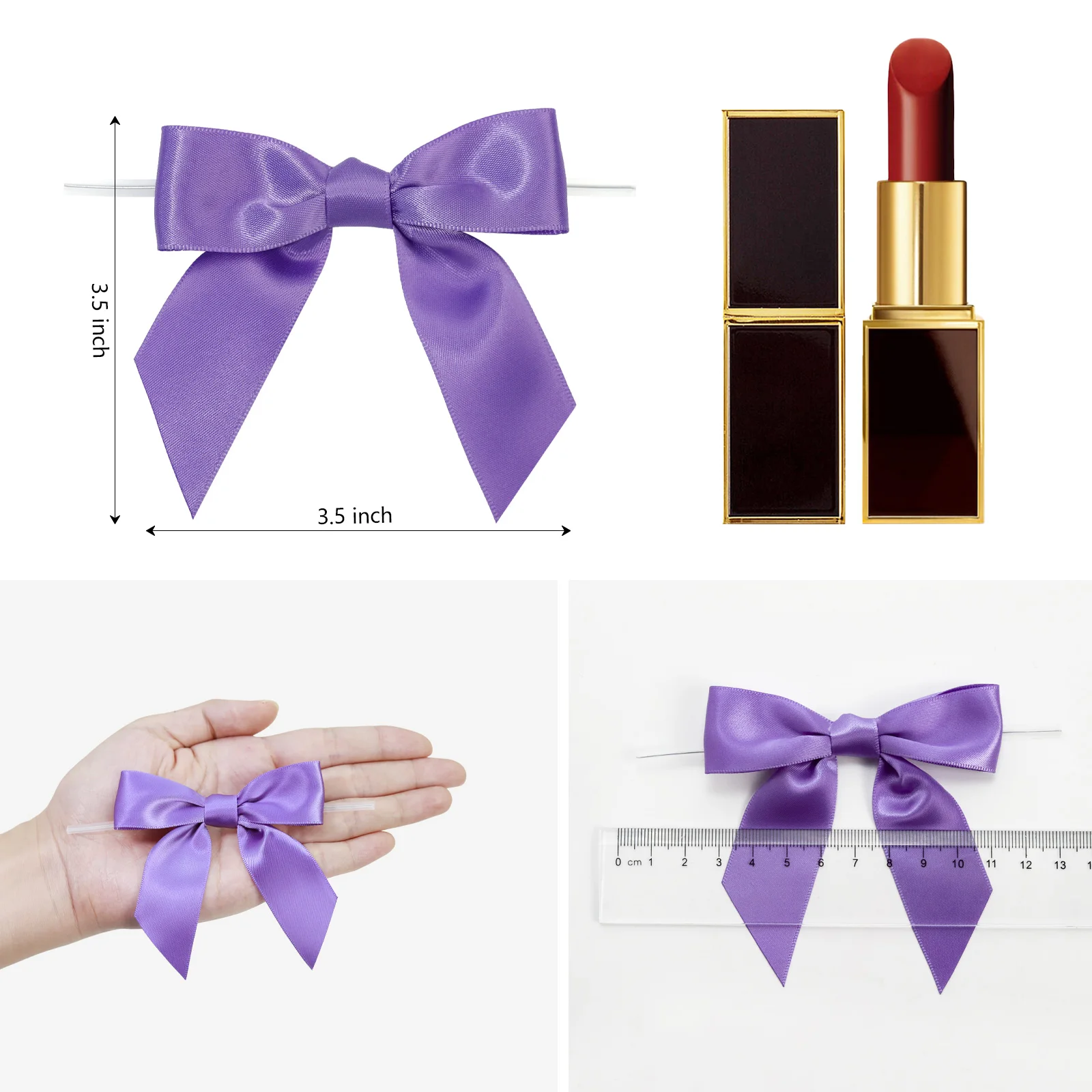 Purple  Satin Ribbon Bow Metallic Glitter Polyester Grosgrain Gift Wrap Ribbon Daily Wedding Decorations Black Ribbon Available
