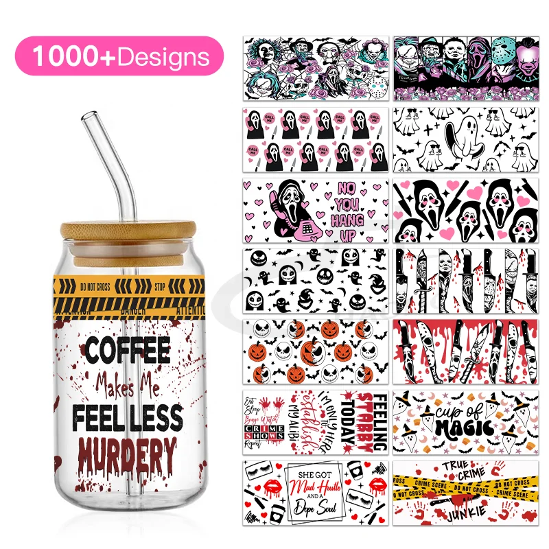 DTF Sticker Printer UV Printing Machine For Bottle UV DTF Libbey Wrap For Cups UV DTF Cup Wrap Transfers Halloween Ready
