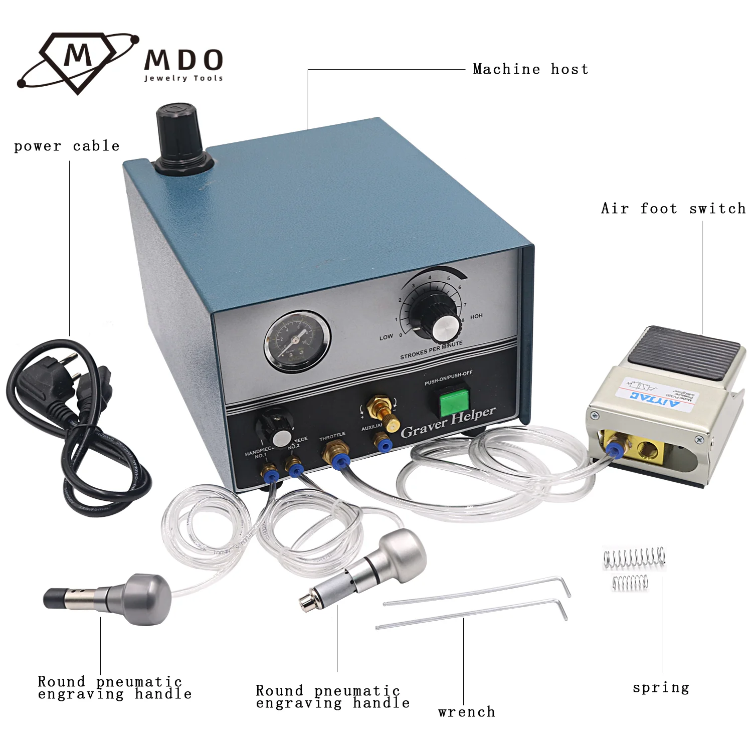 Jewelry Processing Equipment Durable Using Low Price Jewelry Hand Double Ended Engraving Machine Pneumatic Engraver Graver