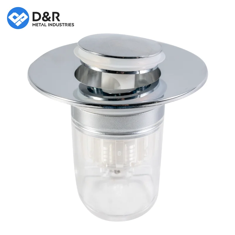 Anti-odour Spring Core Bathroom Water Drain Strainer Bounce Pop Up Sink Plug Stopper