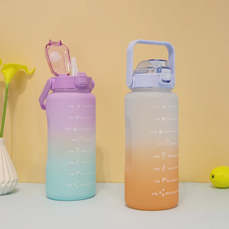 Time-limited Discount Drinking Sport Water Bottle 2L 64Oz Plastic Motivational Water Bottles With Time Marker