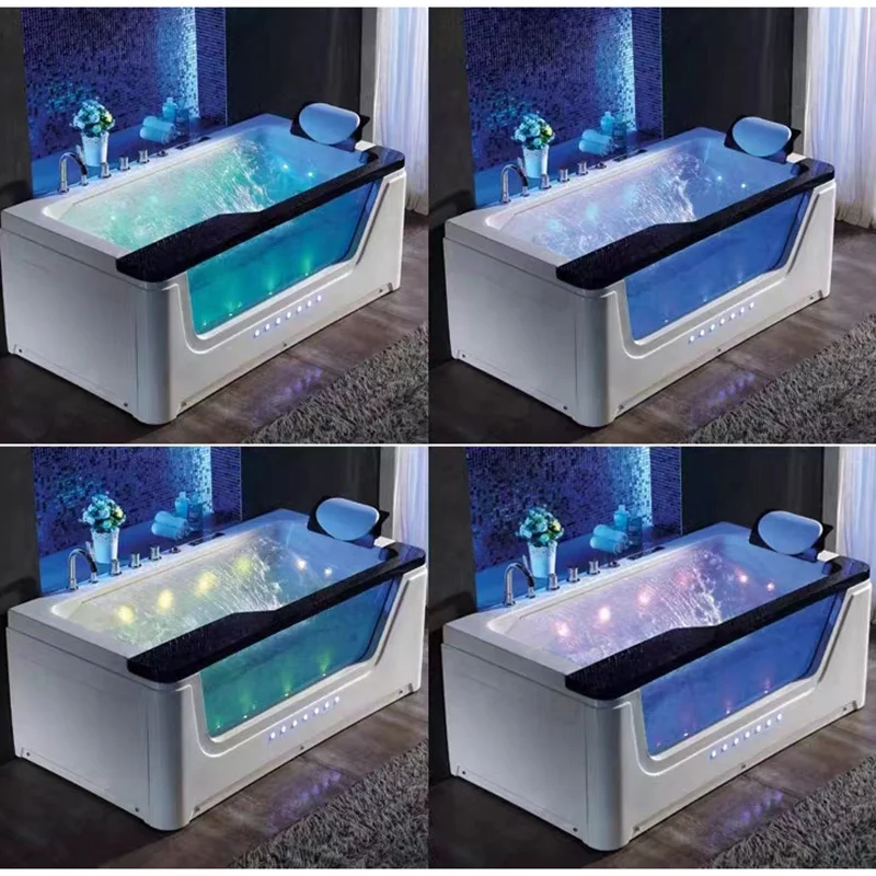 2 Person Luxury Hot Spa Bath Tub Whirlpool Acrylic Freestanding Waterfall Massage Bathtub With Jet