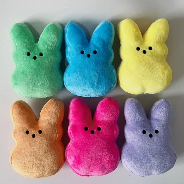 Personalized 15cm peeps plush rabbit coin purse peeps plush bunny 2024 Easter zipper peeps kids gift