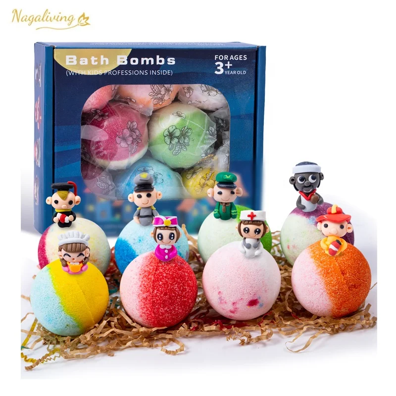 hot selling Christmas bath bombs gift set private label natural vegan organic bubble bath bombs for kids with surprise