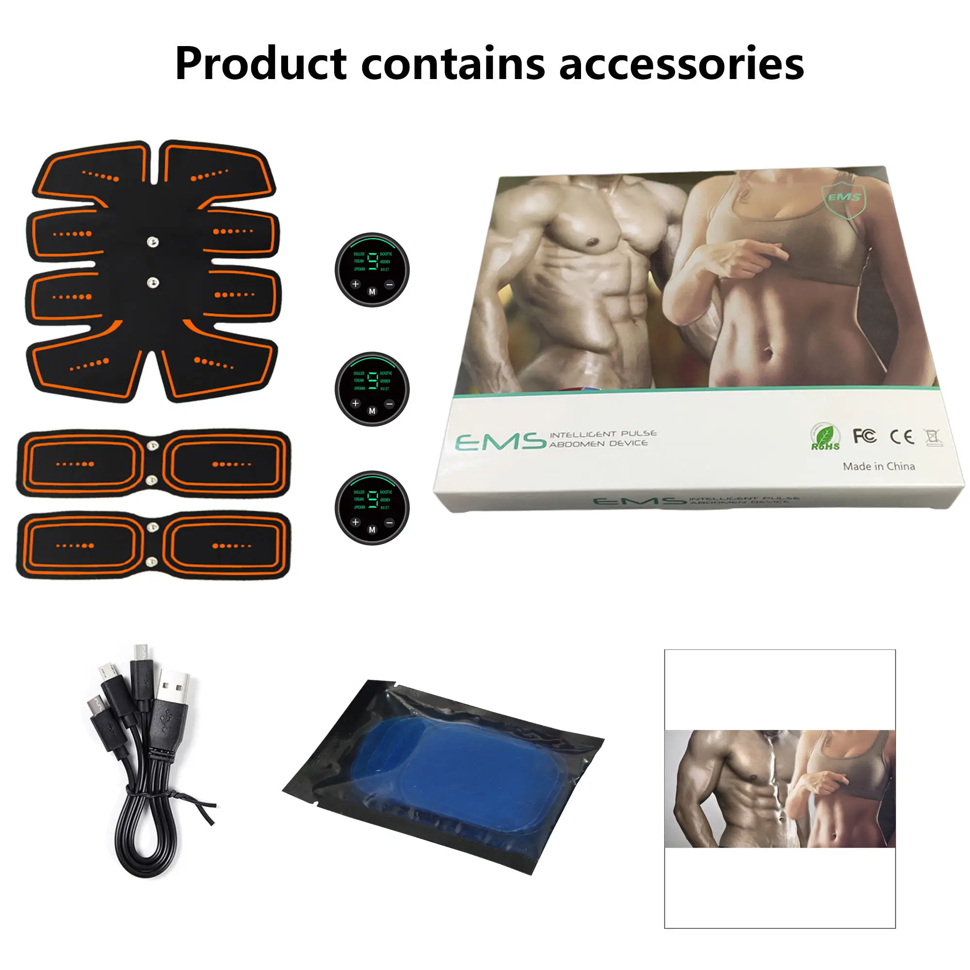 Grexemin ABS Stimulator Workout Equipment Ab Machine USB Rechargeable Gear Strength Training Equipment for Men and Women