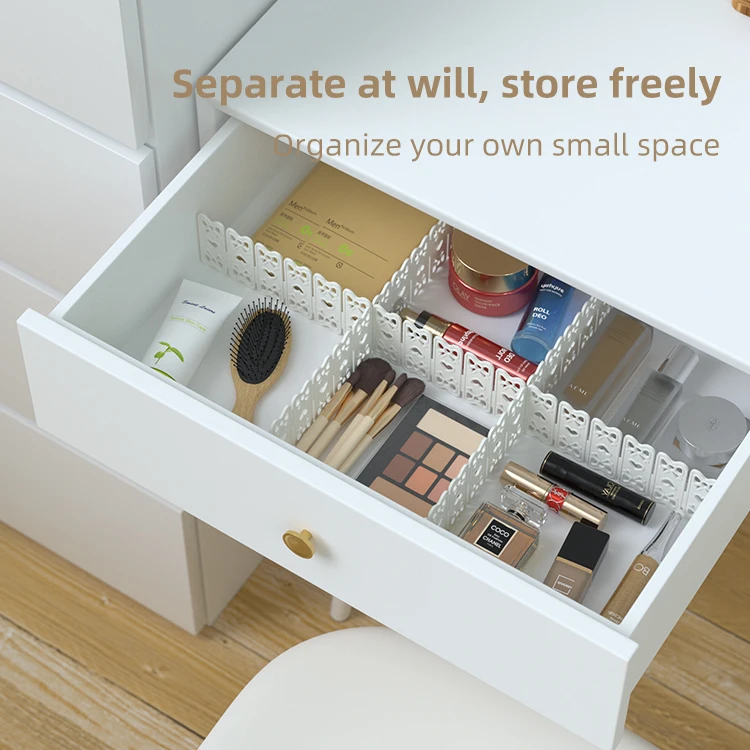 Factory Household DIY Plastic Adjustable DIY Grid Dividers White Storage Organizer Separator