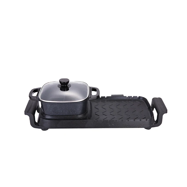 Hotpot Indoor Electric 12 Frying Pan Smoke Less Portable Bbq Hot Plate Korean Customized 2 In 1 Grill Pot