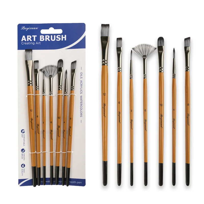 Bo Yi Xuan Customized Nylon Artist Paint Brush Set for Watercolor Oil Acrylic Painting for Beginners and Professionals Brushes