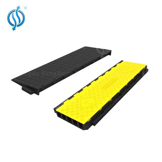 Guard Dog Polyurethane Heavy Duty Low Profile Cable Protector with ADA Compliant Ramp, Orange color