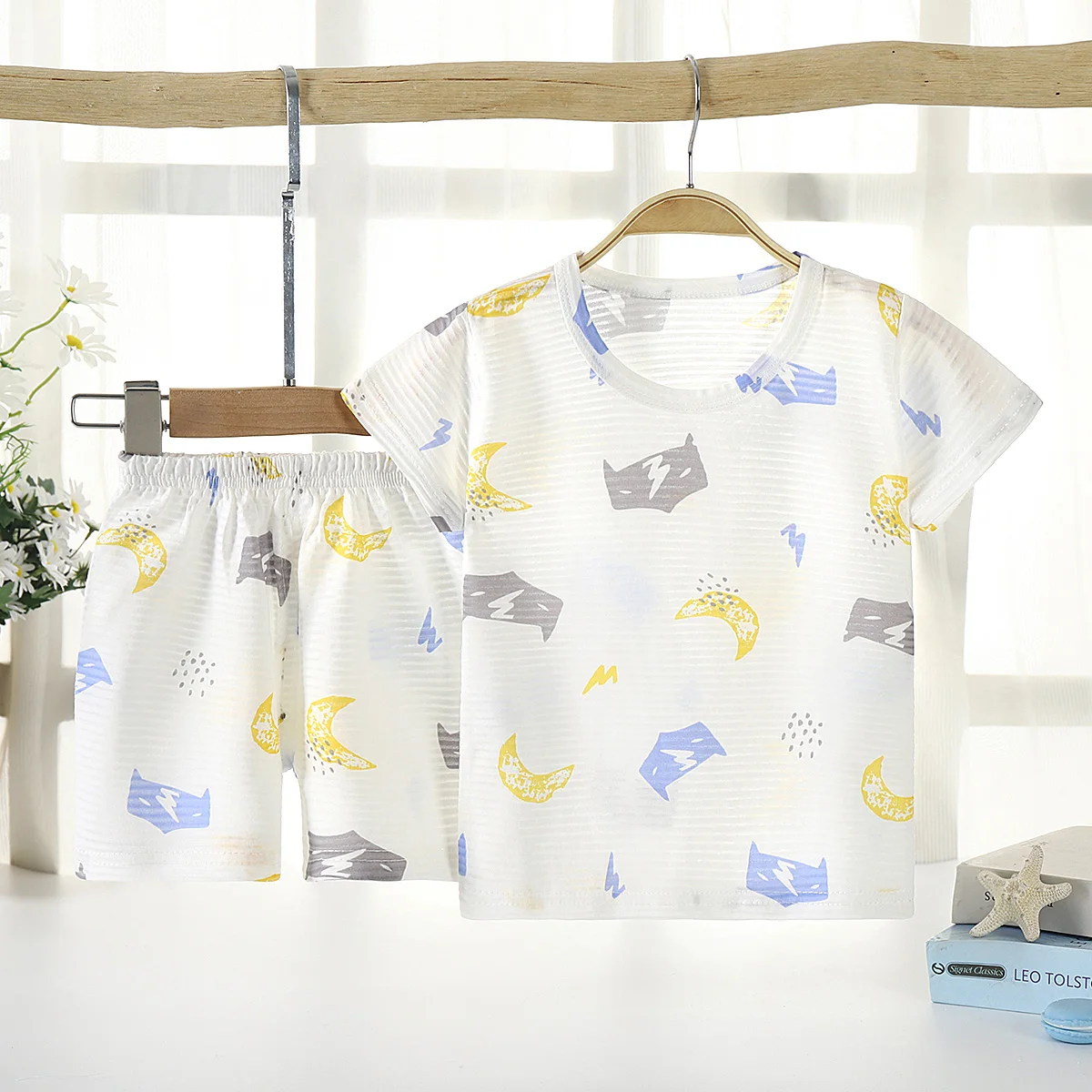 
Good price high quality summer children clothes suit 100% cotton short sleeve 2 piece baby clothes suit wholesale 