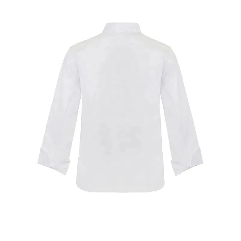Hot Sale Cook Uniform TC 80/20 Hotel Uniforms 80% Poly 20% Cotton Long Sleeve White Chef Jacket For Men Women