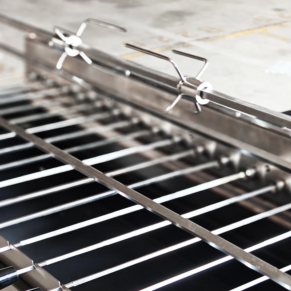 Extra Large Spit Cypriot Stainless BBQ Cyprus Grill Chain Gear Drive Greek Cypriot Charcoal Rotisserie