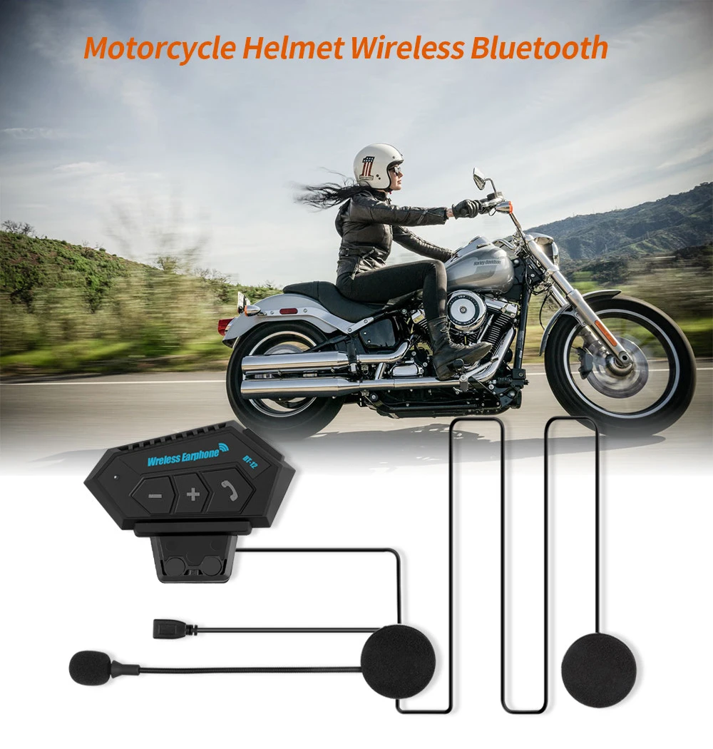SYW Motorcycle Wireless Helmet Headset intercom Hands-free Communication System Waterproof Motorcycle Wireless Headset