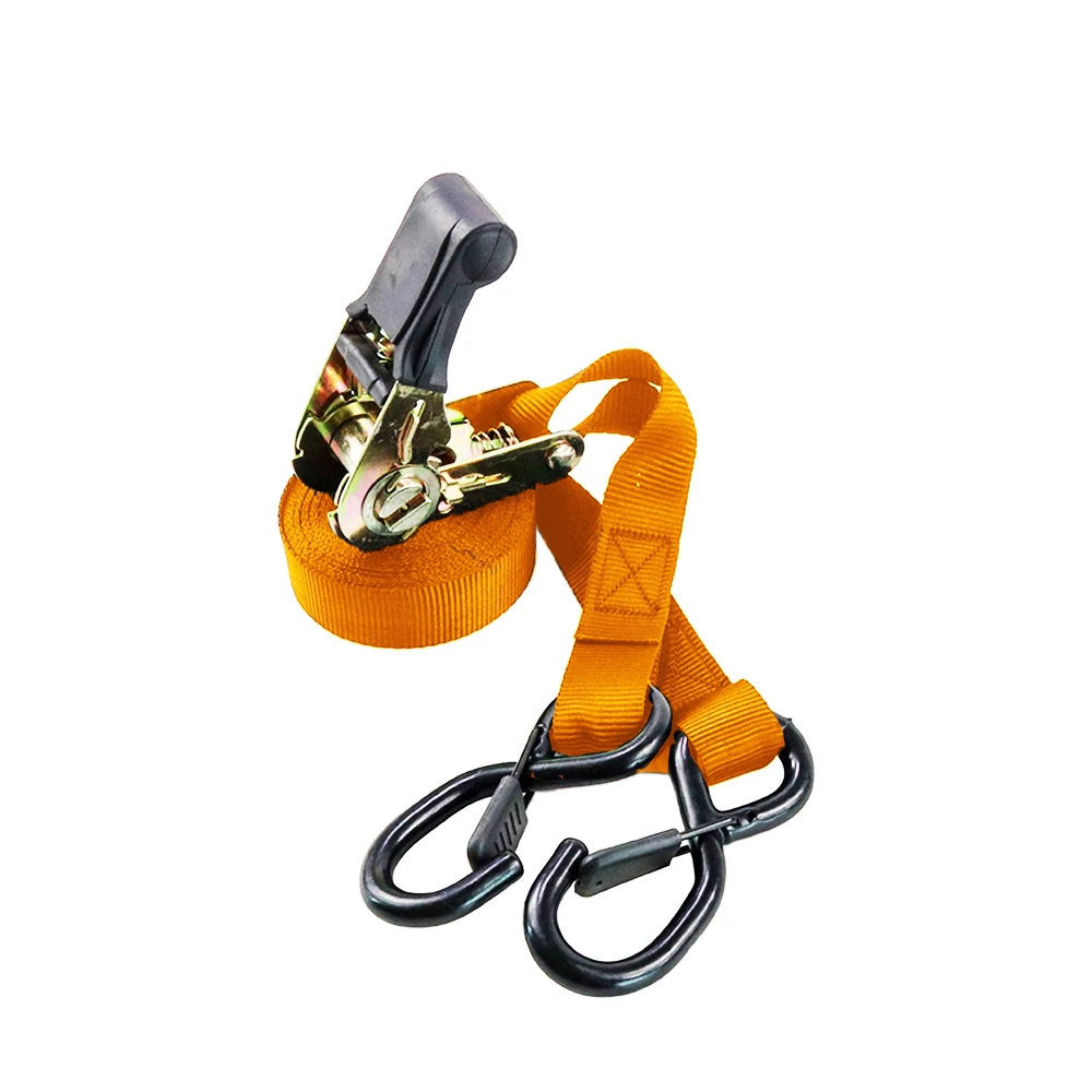 OEM Ratchet tie down strap 25mm ratchet load strap 800kg cargo belt with S Hooks