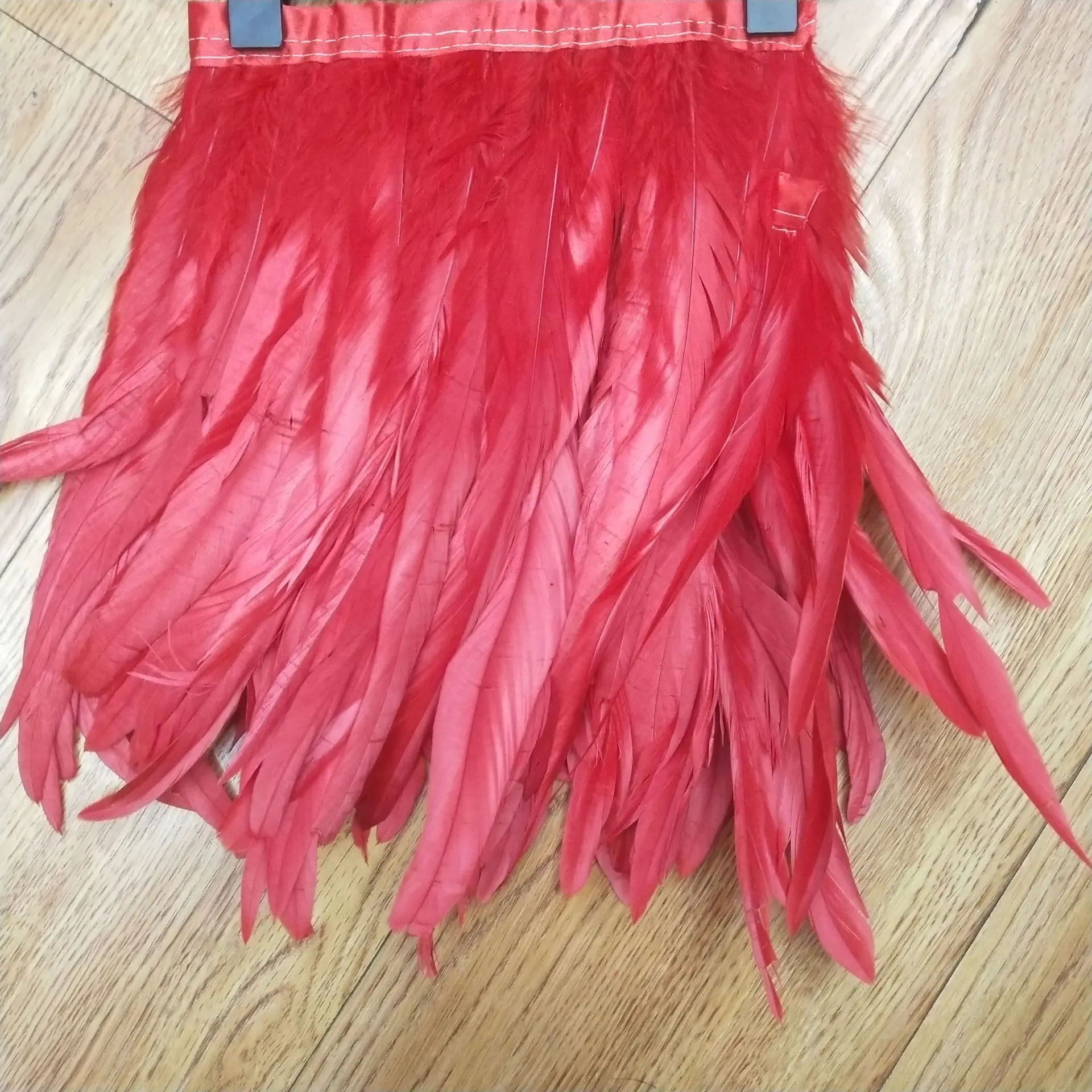 bleached and dyed rooster tail feathers for carnival costume