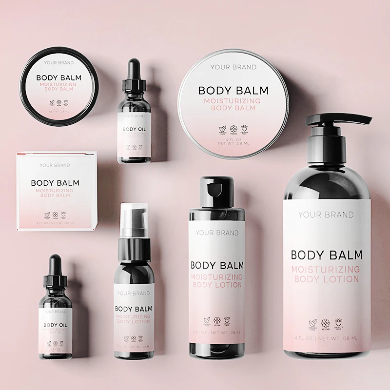 Custom Printed Cosmetic Glassy Plastic Jar Bottle Makeup Product Packaging Adhesive Paper Logo Label Sticker
