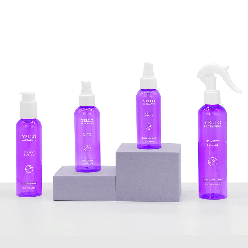 Empty 30Ml 50Ml 100Ml 250 Ml 8 Oz 500Ml 16Oz Clear Yellow Pet Pcr Plastic Liquid Fine Mist Spray Bottles With Spray Pump