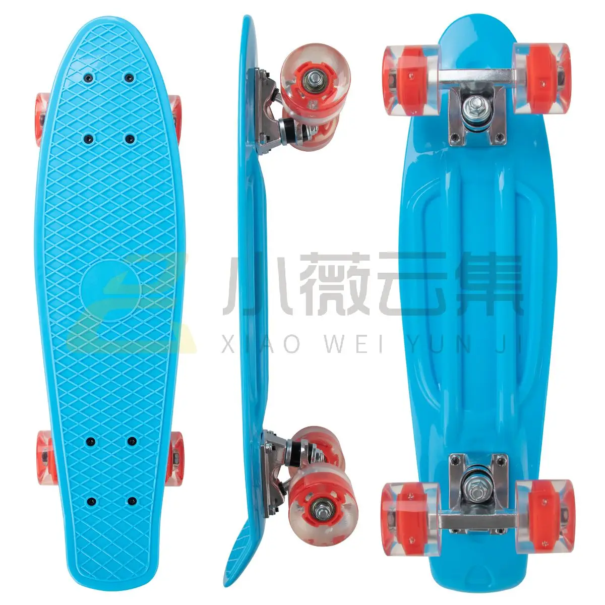 mini cruiser board blue ABEC-7  flashing wheel beginner skateboards for children and girls youngest