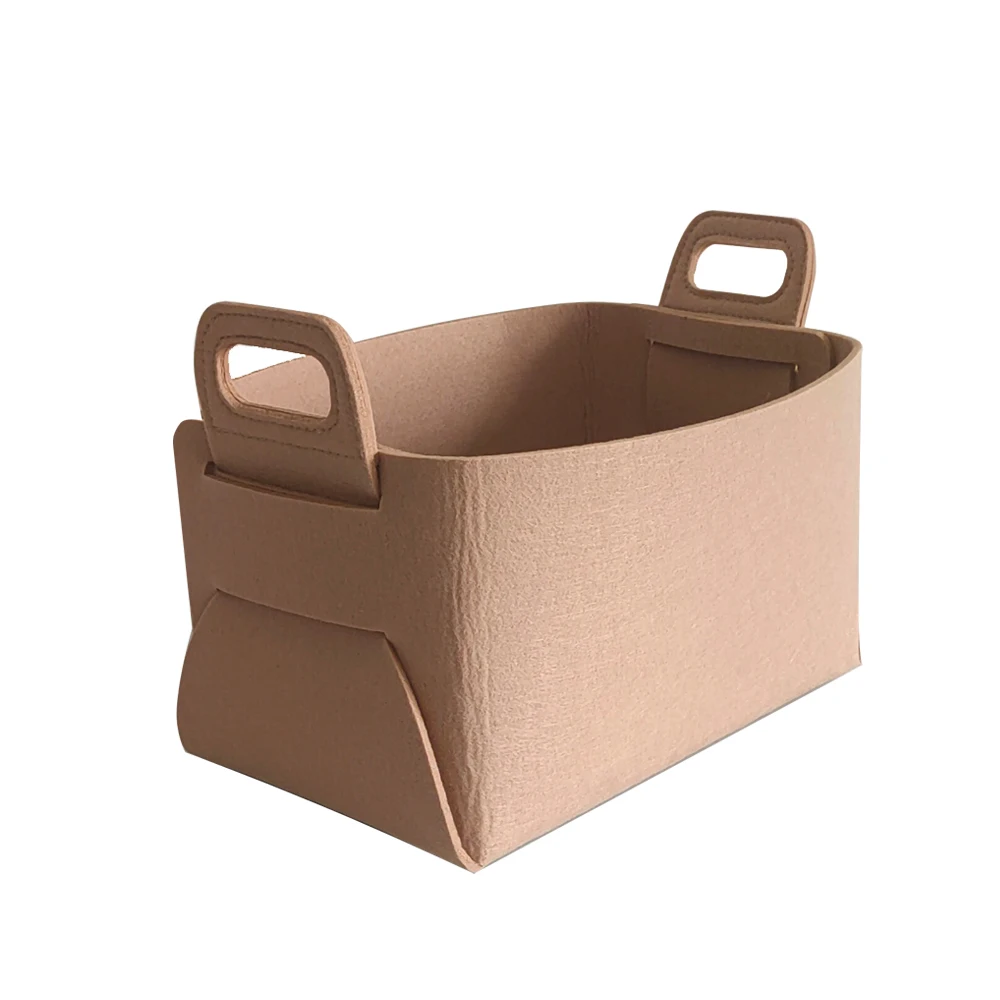 Wholesale hot sale home bedroom woven Felt Storage Basket Boxes With Handle