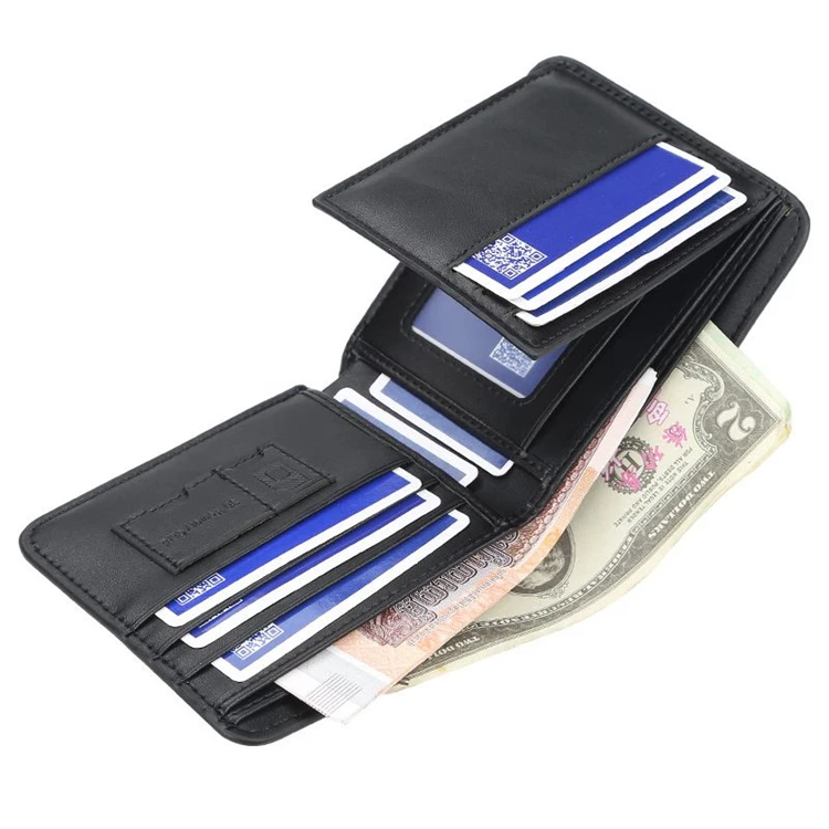 2024 customized retro small slim credit card holder pu leather wallet