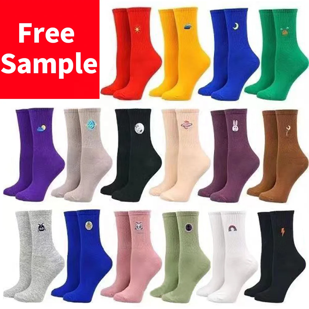 No minimum requirement unisex crew socks OEM personalized design customize your own colorful socks for men and women