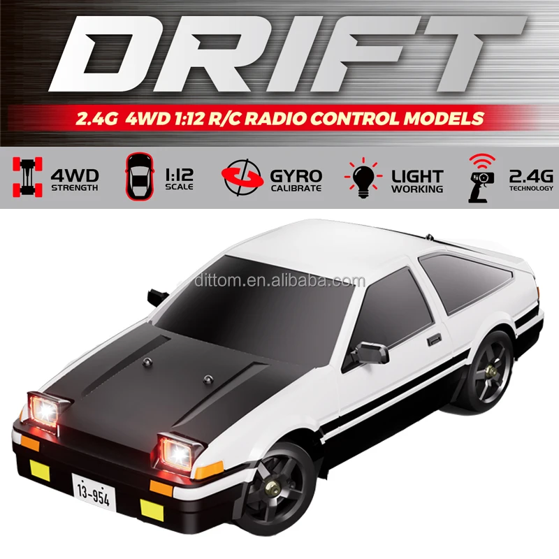 1/12 RC Drift Racing Car 2.4G 4WD Mini Remote Control Car 30KM/H High Speed Vehicle With LED Lights