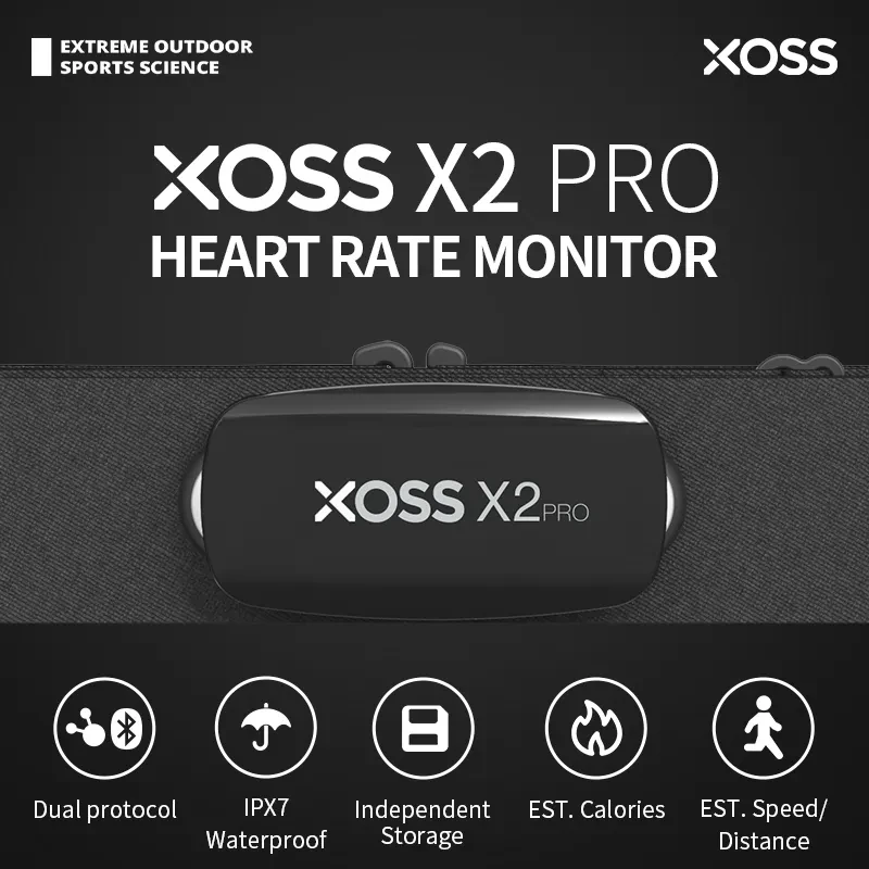XOSS X2 Pro Chest Strap Heart Rate Sensor IPX7 Waterproof Monitor BLE ANT Wireless Health Fitness Smart Bicycle Sensor