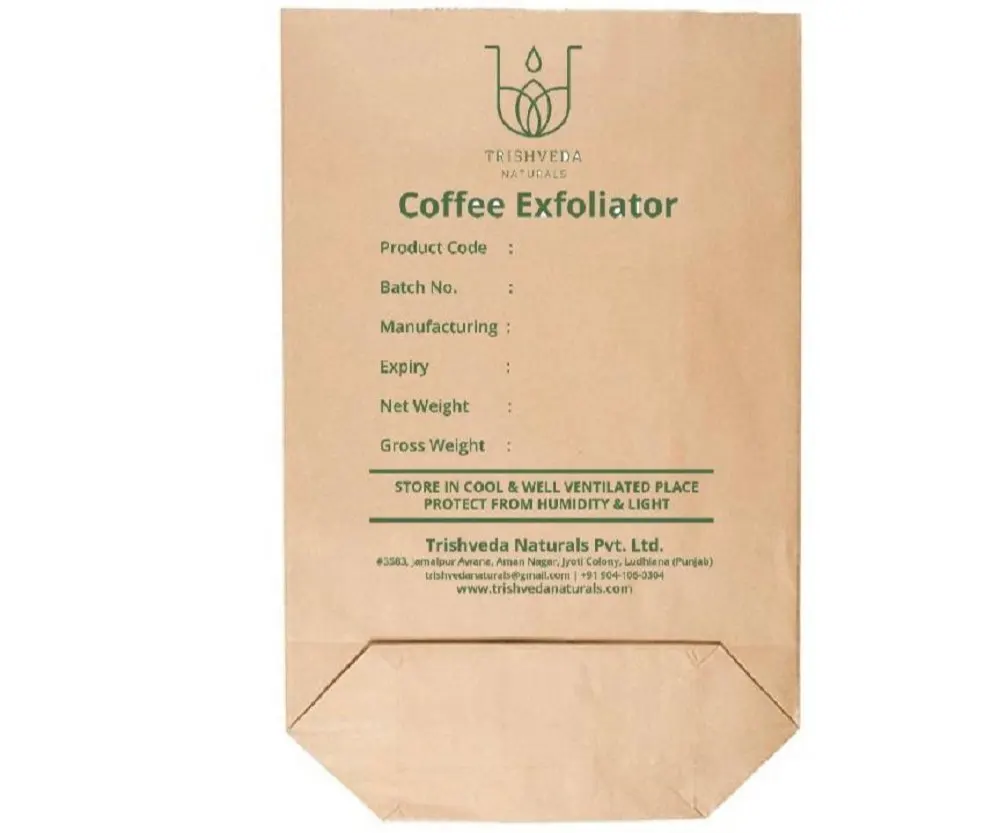 25kg Multiwall Kraft Paper Bags with PE Liner, Plastic Lined Kraft Paper Bags