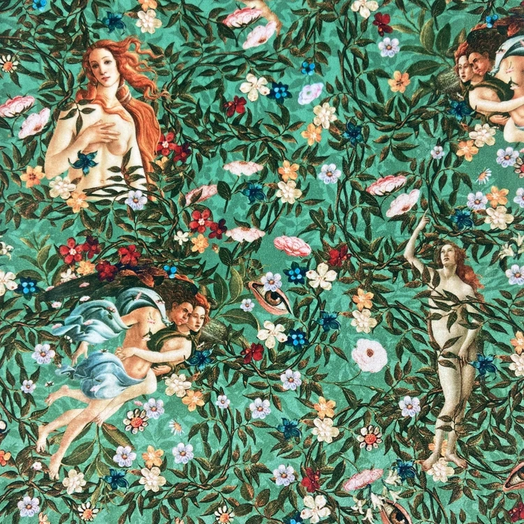 Green velour 95% polyester 5% spandex warp knitted floral digital printed korean velvet fabric for dress clothing