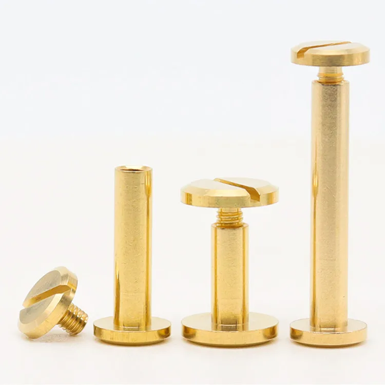 Custom Binding Post Screw Rivet Slotted Brass Chicago Screw for Leather