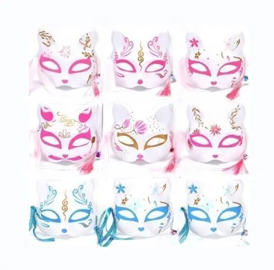 China made Half Face Fox Mask hand painted Party Mask