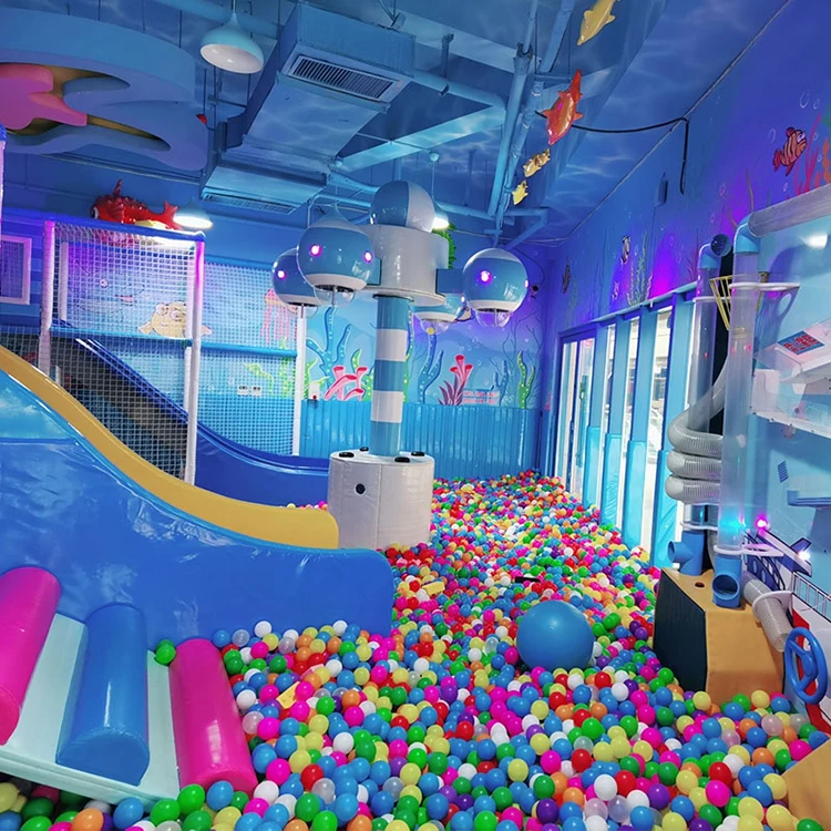 Kids Fun Equipment Indoor Playground Ball Drop Game Shooting Ball Game Machine Indoor Playground With Gun Ball Blaster for Kids