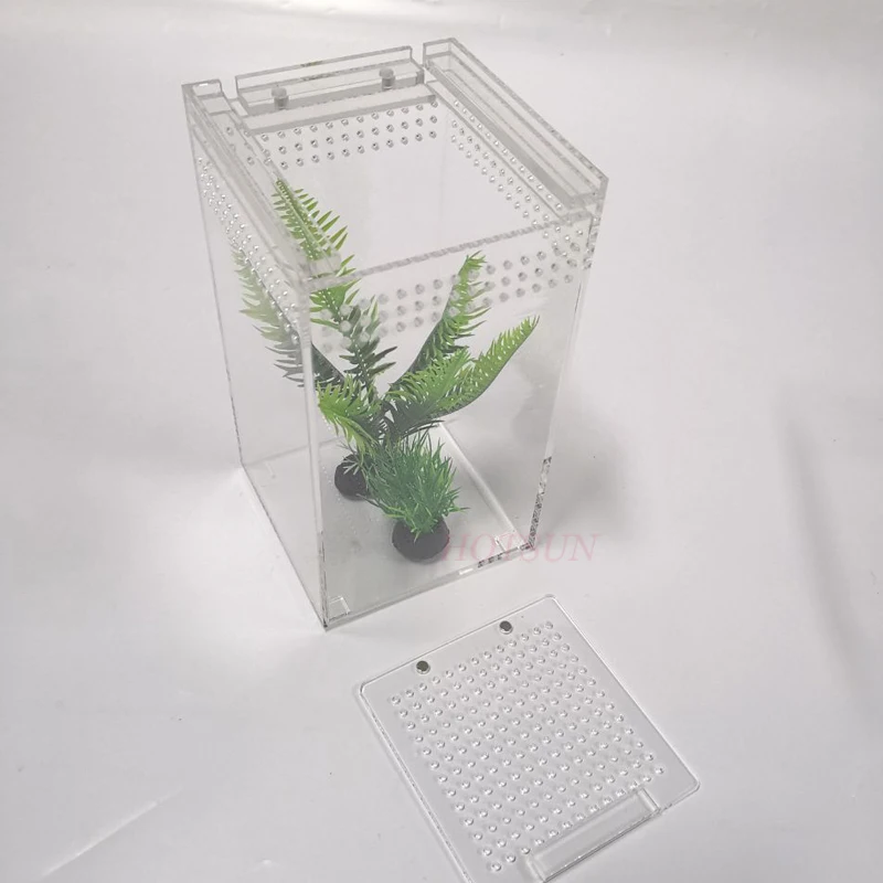 Magnetic 3x3x6 inch Acrylic Reptile Terrarium Cage Tank Box
