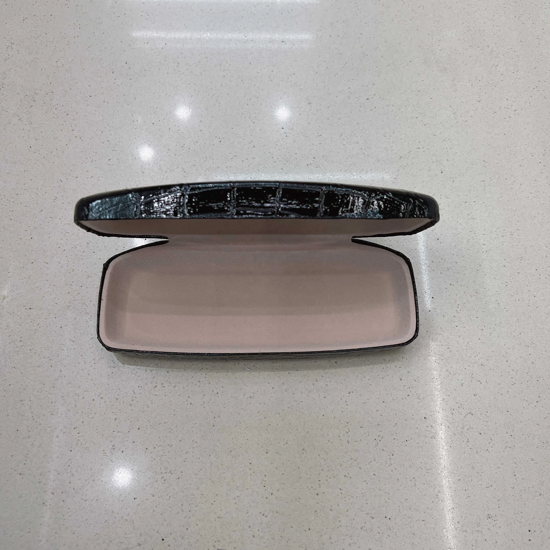 Crocodile fabric trapezoidal fashion eyewear box optical glasses cases