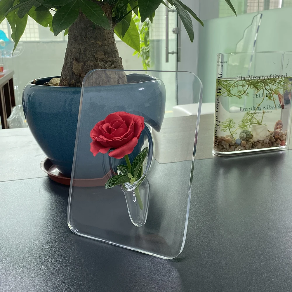 Nordic simple ins acrylic cute flowers plastic desktop creative decorations bud vase for wedding center piece flowers vases