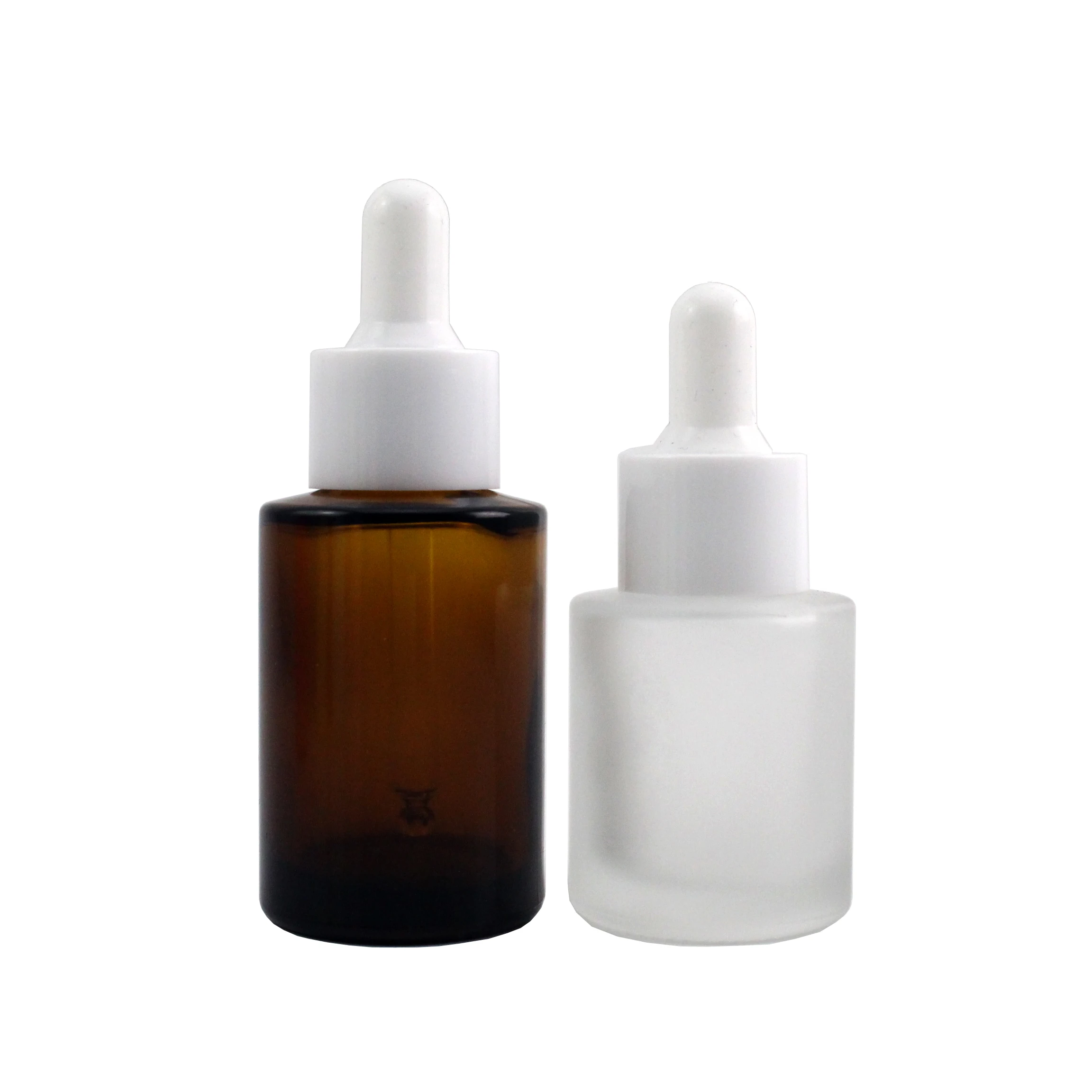 1oz 1.5oz Frosted Tincture Eye Dropper Essential Serum Hair Oil Beard Flat Shoulder Glass Bottle 15 ml
