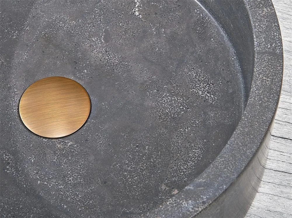 Bathroom Round Polished Natural Grey Marble Basin