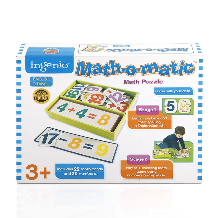 custom educational kids learning puzzle game math card game