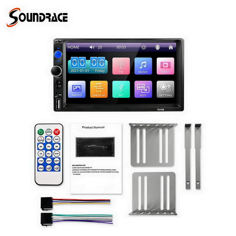 Resistance Screen Physical Button USB SD AUX Music Player Video Stereo Car MP5 Player with Mirror link