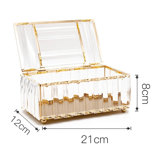 
Tissue Box New Clear Home Decorative Container Luxury Gold Facial Car Holders Cover Metal Paper Glass Acrylic Tissue Box Crystal 