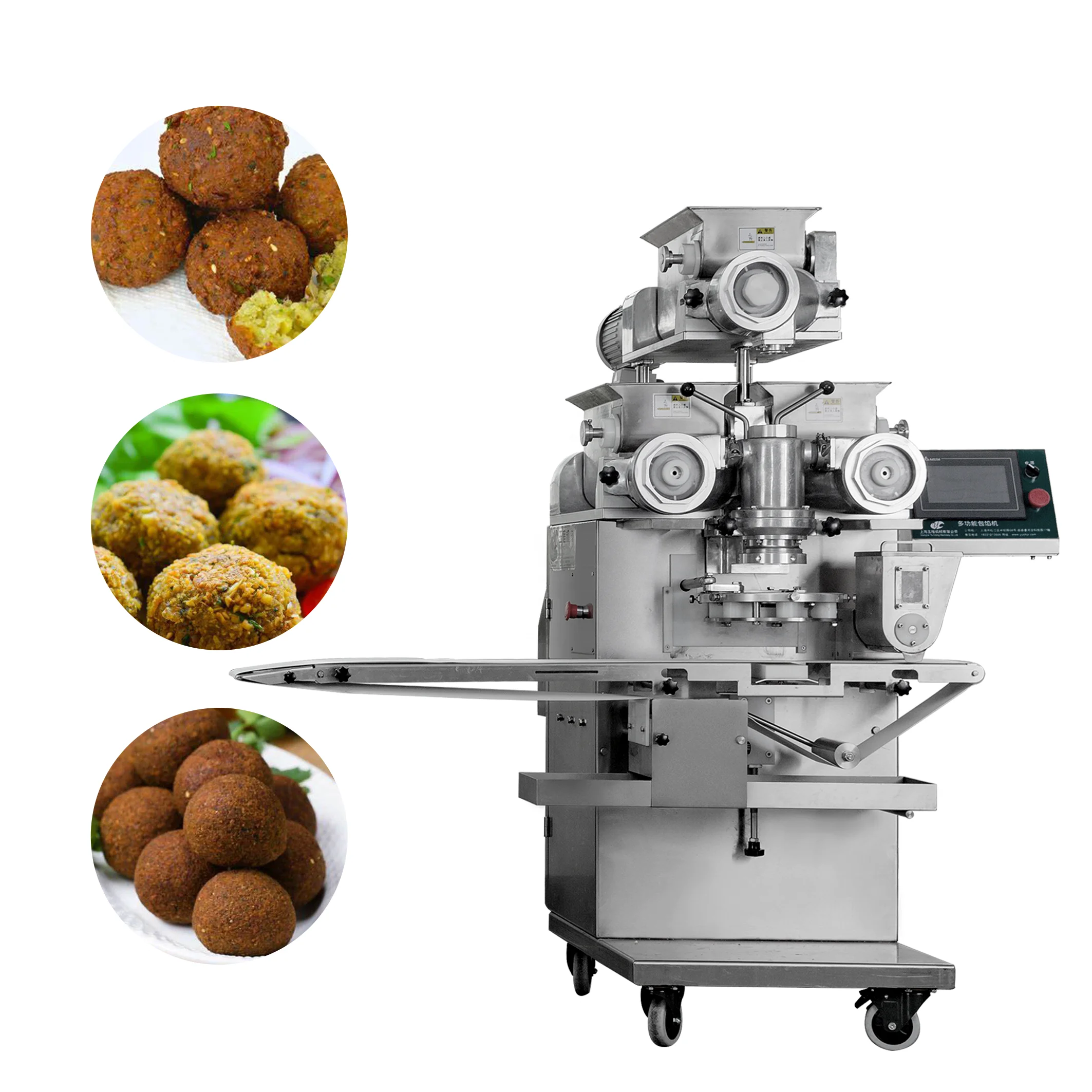 High Capacity 120pcs/min Double Stuffing Commercial Automatic Encrusting Maker Falafel Machine