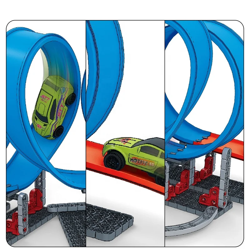 High-speed pull back racing car track 360 degree DIY assembly circle car racing track