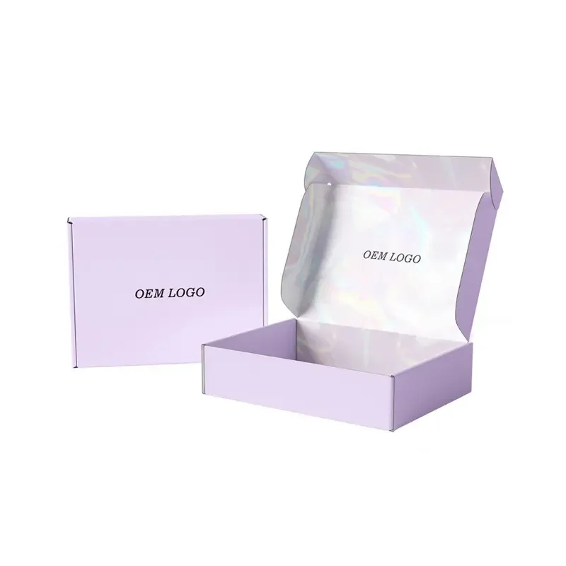 Customized logo high-quality fresh light purple foldable gift packaging box