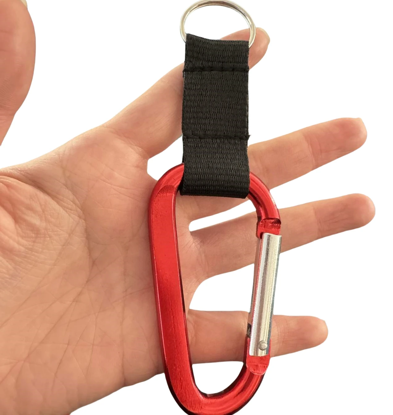 Custom Logo Carabiner Clips Aluminum Alloy D Shaped Carabiner Keychain Connect Hook Carabiner Snap Hooks